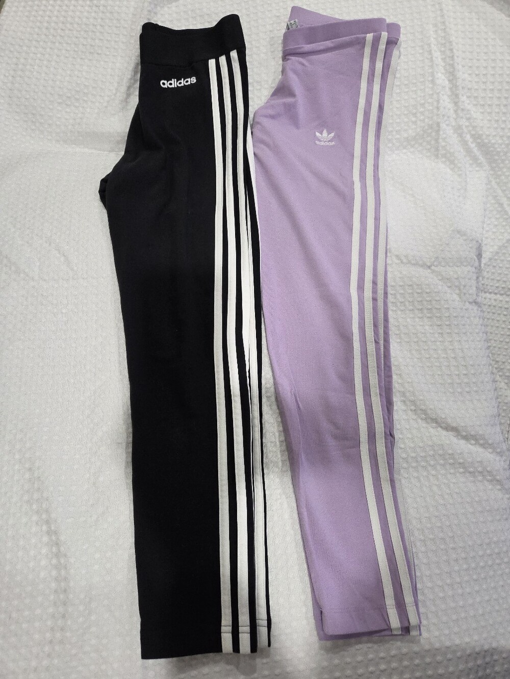 adidas 3-Stripes Leggings Leggings 2-Pair Purple & Black